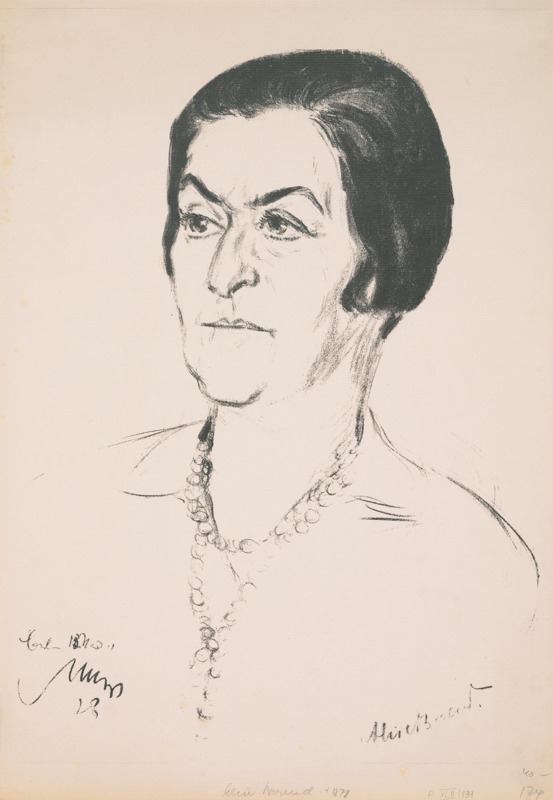 Alice Berend, 1928, Lithographie von Emil Stumpp