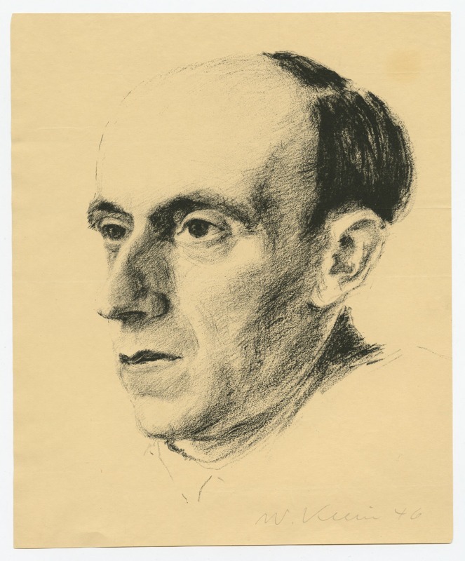 Ernst Grumach, Porträt von W. Klein
